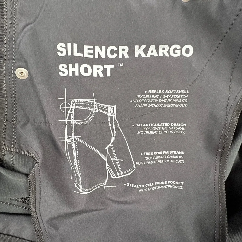 KUHL Silencr Kargo Short Mens 40 Black Reflex Softshell Hiking 5230 4351